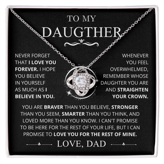 To My Daughter | Necklace with Love Knot