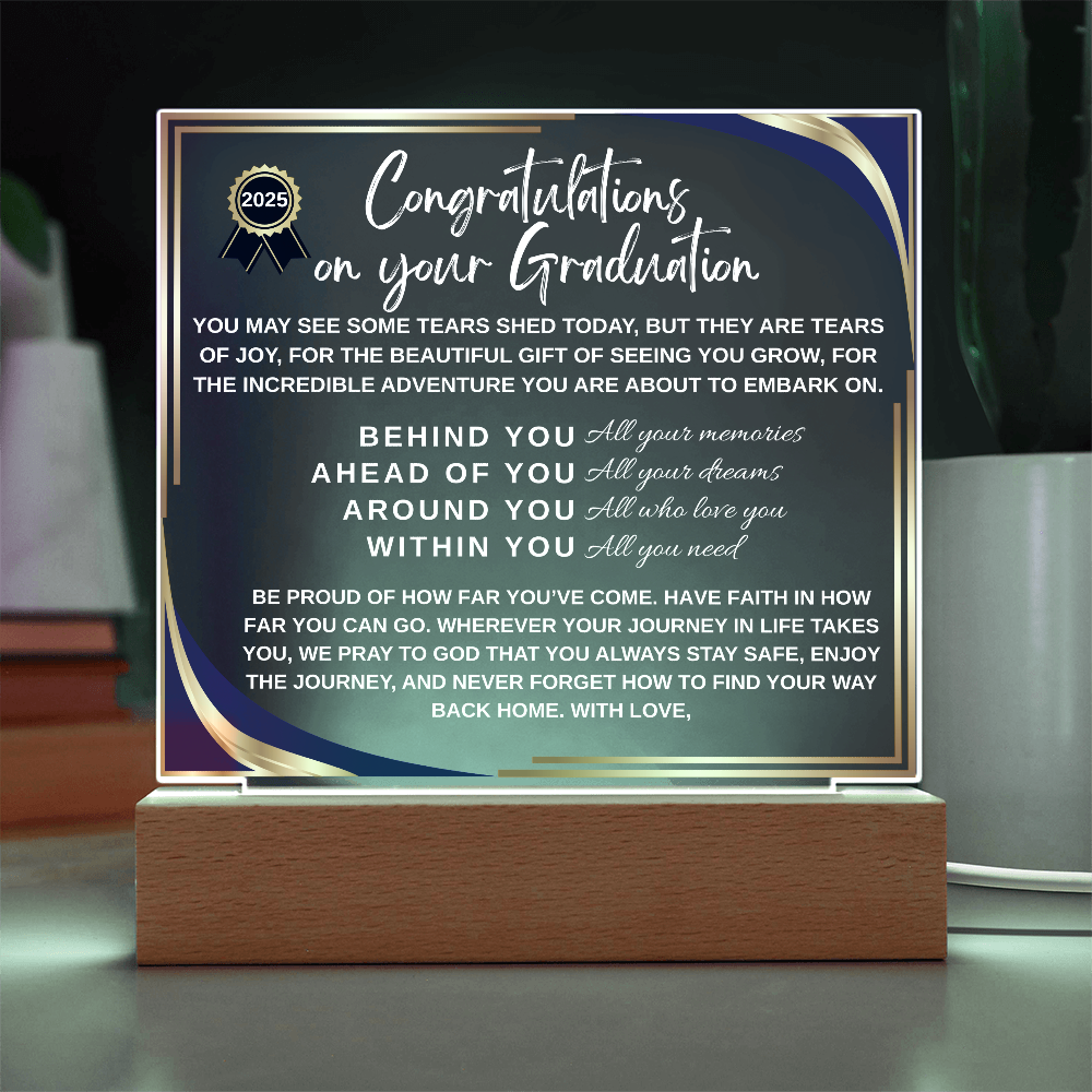 Congratulations  on your Graduation Acrylic Plaque - Perfect Graduation Gift